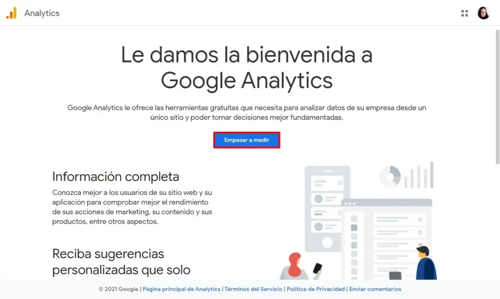 Analytics Bienvenida