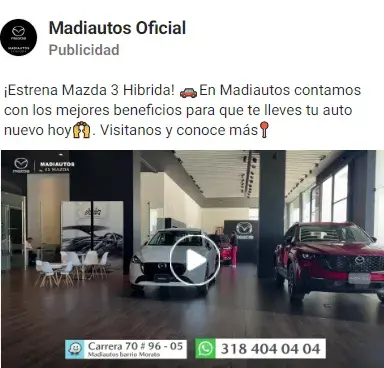meta facebook video madiautos campaña